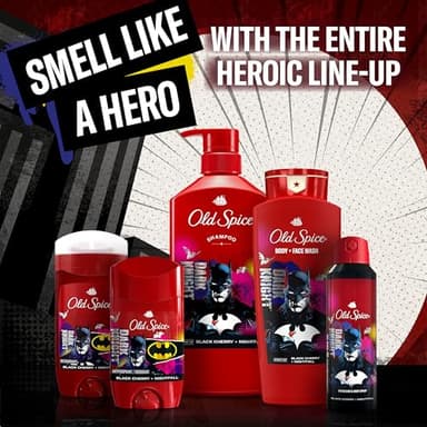 Old Spice Body Wash for Men, Batman: Dark Night, 3X Defense, 24/7 Shower Fresh with Lasting Scent, Cleansing 2-in-1 Body & Face Wash, Smell Like a Hero, Black Cherry and Nightfall Scent, 24 oz - Image 9