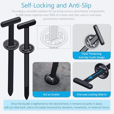 Upgrade Cable Tie Buckle Nylon Universal Heavy Duty Self Lock, Car Zipper Clip, Super Durable Button Zipper Retainer for Car Repair Office, Workshop and Shelves (50Pcs) - Image 4