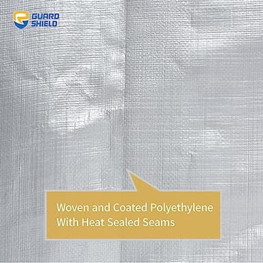 GUARD SHIELD Heavy Duty Tarp Waterproof 16x16 Feet Grey Large Outdoor Tarps Cover 12mil - Image 5