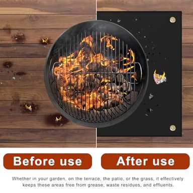QYYDWN Under Grill Mat for Outdoor Grill,50 x 40 inches Double-Sided Fireproof Grill Pad,BBQ Mat for Under BBQ,Indoor Fireplace Mat,Fire Pit Mat,Oil-Proof Waterproof Mat - Image 3