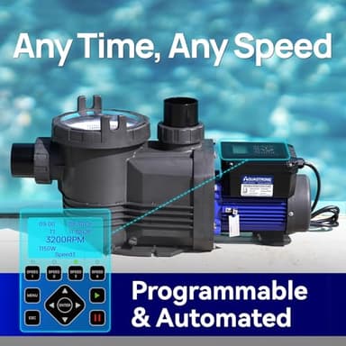 AQUASTRONG Variable Speed Pool Pump, 1.5 HP, 220V, 8189GPH, In/Above Pool Pump, Energy Efficient, High Flow, Powerful Self Primming Swimming Pool Pumps with Filter Basket - Image 5