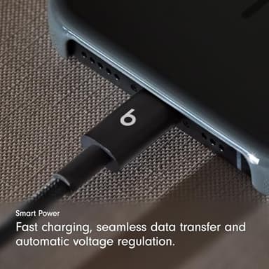 Beats USB-C to USB-C Woven Cable Fast Charging Durable/Tangle-Free Compatible Charger for Apple & Android Devices (1.5 m, 5 ft) - Bolt Black - Image 6