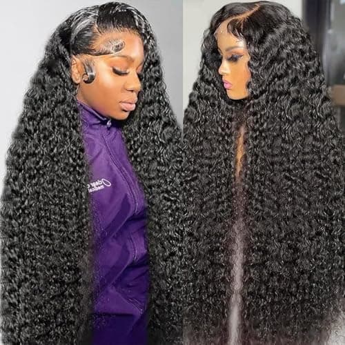 Armodeo 250 Density 34 Inch Hd Lace Front Wigs Human Hair Deep Wave Lace Front Wigs Curly Wig Wet And Wavy Pre Plucked Frontal Wigs - Image 1