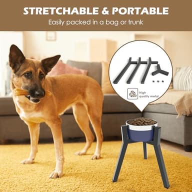 TIDANT Elevated Dog Bowls for Large and Extra Large Dogs, Adjustable Width Dog Bowl Stand for 7-10.6" Wide Bowls, Food and Water Feeder, 13.7 in Tall Single Holder (Bowl Not Included) - Image 5