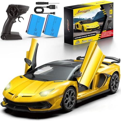 AEROQUEST Lamborghini Remote Control Car, Officially Licensed 1:14 Lambo RC Car for Boys Girls Birthday Gift, Yellow Toys for 3 4 5 Years Old(Yellow) - Image 1