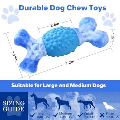 Rensh Tough Dog Chew Toys for Aggressive Chewers, Almost Indestructible Dog Toys for Medium Large Breed, Super Bone Chew Toy to Keep Them Busy & Reduce Boredom, Teeth Cleaning & Training, Milk Flavor - Image 2