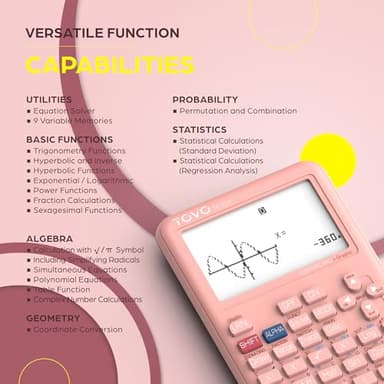 TOVO Scientific Calculator with Graphing Functions, Multiple Modes, 360 Functions, Large Screen, Intuitive Interface for Beginners, High School & Advanced Courses, TS-259 (Developed by CATIGA) - Image 4