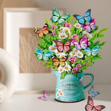 Airpark Pop Up Flower Card, 16 Inch Daisies and Butterflies 3D Paper Flowers Bouquet, Popup Greeting Cards with Blank Note Card & Envelope, Birthday, Graduation Decorations, Get Well Soon,Thank You Gifts for Women Mother - Image 9