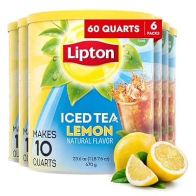 Lipton Iced Tea Mix, Lemon, Makes 10 Quarts,Count 6(Pack of 1) - Image 1