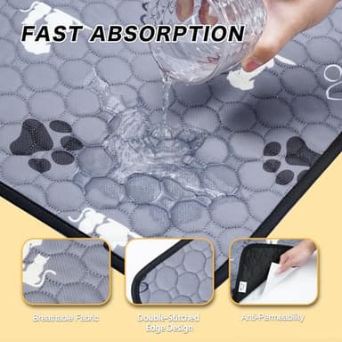 Washable Pee Pads for Dogs, 2 Pack Reusable Puppy Pads, Waterproof Pet Pee Pads for Dog Potty Training, Extra Large Dog Pee Pads for Crate, Playpen, and Whelping, Durable and Absorbent, Grey 24"x36" - Image 2