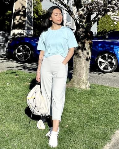 Promover Wide Leg Pants Woman Capri Yoga Pants Loose Fit Casual Lounge Workout Culotte Pants Tummy Control Dress Pants Dressy Summer(White,M,23") - Image 2