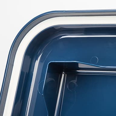 IRIS USA Airtight Dog Food Storage Container, Up to 38 lbs, Attachable Wheels, For Dog Cat Bird and Other Pet Food Storage Bin, Keep Fresh, Easy Mobility, BPA Free, Navy/Pearl - Image 7