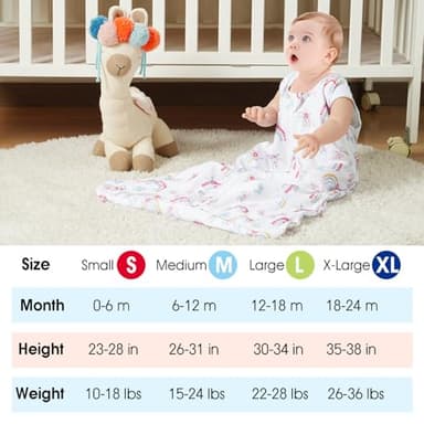 david's kids 3 Pack Warm Micro Fleece Baby Sleep Sack 6-12 Months, Soft Baby Wearable Blankets with 2-Way Zipper, Comfy Winter Sleeping Bags for Infant Newborn Girls Neutral, Medium Size, Rainbow - Image 5