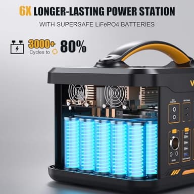 VTOMAN Jump 1800 Portable Power Station with Jump Start, 1548Wh LiFePO4 Solar Generator 1800W (Peak 3600W) AC Outlets, Regulated 12V DC, PD 100W Type-C for Home Backup RV/Van Travel Camping Road Trip - Image 4