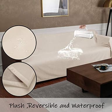 Ameritex Pet Bed Blanket Reversible 100% Waterproof Velvet Super Soft for Sofa and Bed (40x60 Inches, Cream+Beige) - Image 3