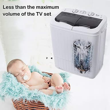 Compact Portable Washing Machine – Mini Twin Tub Washer with Built-in Drain Pump, 14.3lbs Semi-Automatic Spin Dryer, Ideal for Camping, Apartments, Dorms, College Rooms and Small Spaces, Gray - Image 6