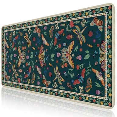 iCasso Desk Mat, Desk Matt for Desktop, Cute Desk Pad Mat, XXL Large Mouse Pad for Desk, Anti-Slip Big Mousepad with Stitched Edges, Keyboard Pad Mouse Mat for Computer(Green) - Image 1