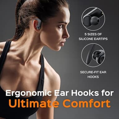 TREBLAB X3 Pro - Workout True Wireless Earbuds, Comfortable Earhooks, Bluetooth 5.3, Punchy Bass, Noise Isolation, 145H Playtime, IPX5 Waterproof, Sweatproof, 2 Mics for Calls, Sport Bluetooth Earbuds - Image 6