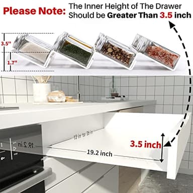 MIUKAA Clear Acrylic Spice Drawer Organizer, 4 Tier- 2 Set Expandable From 13" to 26" Drawer Seasoning Organizer, Kitchen Spice Rack Tray for Drawer/Countertop (Jars not included) - Image 7