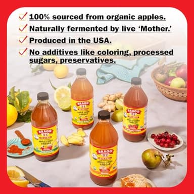 Bragg Organic Apple Cider Vinegar Cranberry Apple Blend with the Mother - 16 fl oz - Raw and Unfiltered - Image 4