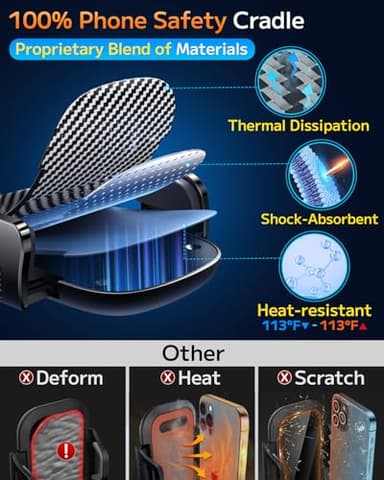 Qifutan Car Phone Holder Mount Phone Mount for Car Windshield Dashboard Air Vent Universal Hands Free Automobile Cell Phone Holder Fit for iPhone Smartphone Camera Mounts - Image 5