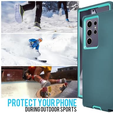 Cljlixcy Galaxy S24 Ultra Case (6.8"), Heavy Duty Military Grade Full Body Protective Case Shockproof/Drop/Dust Proof 3-Layer Protective Durable Cover for Samsung Galaxy S24 Ultra 2024 Release Blue - Image 5