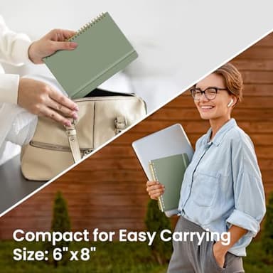 Dotted Spiral Journal Notebook for Women & Men, 140 Pages, Bullet Dotted Notebook for Journaling & Note Taking, Journals for Writing, A5(6"x8") - Green - Image 6