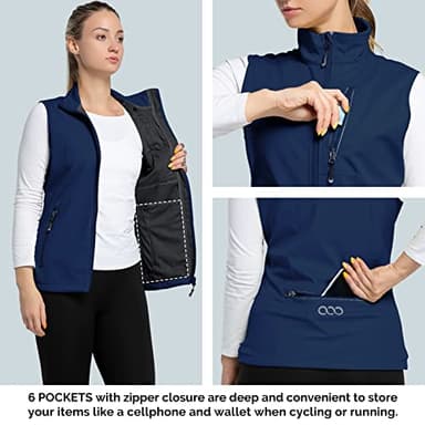 33,000ft Women's Lightweight Running Vest Outerwear with Pockets, Windproof Sleeveless Jacket for Golf Hiking Travel - Image 4