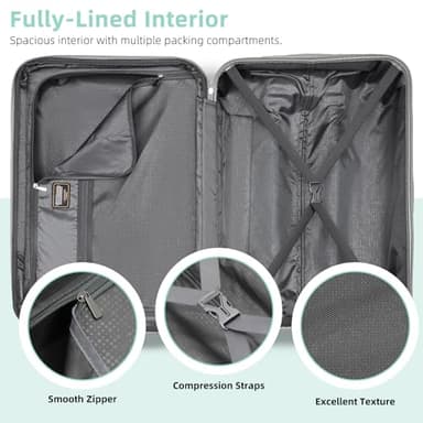 LARVENDER Luggage Sets 6 Piece Hardshell Expandable Suitcases with Spinner Wheels TSA Lock, Lightweight ABS Travel Carry On Suitcase Set for Women, Mint Green - Image 8
