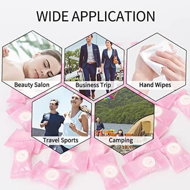 Classycoo Compressed Towel 100 PCS Mini Tablets Disposable Portable Face Towel Cotton Coin Tissue Eco-Friendly for Travel, Camping, Hiking, Sport, Beauty, Home Hand Wipes, Outdoor Activities Pink - Image 4