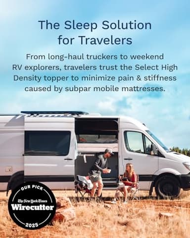ViscoSoft 3 Inch Memory Foam Mattress Topper Short King - Select High Density Ventilated RV Camper Mattress Pad - Premium Removable Rayon Cover - Image 2