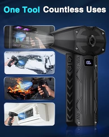 BAOFAON Compressed Air Duster - 4 Gear Adjustable Air Blower,200000RPM Storm Fan Super Powerful Cordless Air Duster with Fast Charging for Computer, Keyboard, Outdoor, Home, and Car - Image 4