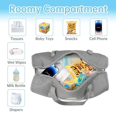 Toddler Airplane Bed Travel Bag 2 in 1, Portable Kids Plane Seat Extender, Baby Flight Essentials Footrest Flyaway Must Have for Infant, Carry On Duffel Bags for Women Gym Hospital Weekender(Grey) - Image 6