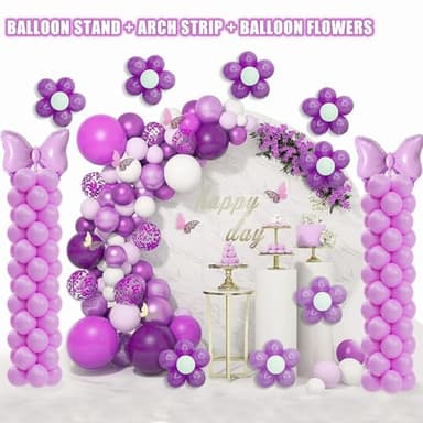 GIMCALO Balloon Column Stand Kit Set of 2, 7ft Height Adjustable Balloon Arch Kit, Metal Telescopic Pillar Balloon Stand, Birthday Party, Graduation, Wedding Christmas Decorations - Image 3