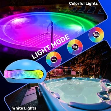 merloly LED Pool Lights,18W Smart RGB Dimmable Underwater Pool Light with APP Control &Timer, IP68 Waterproof 12V Nicheless Underwater Lights for Aboveground Inground Pools 32Ft Cord - Image 8