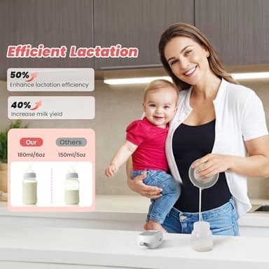 Saglve Breast Pump Hands Free,Wearable Breast Pumps Portable,Electric Breastfeeding Milk Pump with 4 Modes&12 Levels,300mmHg Comfortable Suction,Discreet&Leak-Proof Design-27mm Shield,21/24mm Flange - Image 3