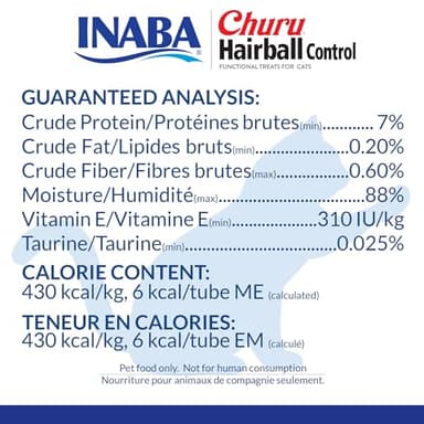 INABA Churu Hairball Control, Functional, Creamy Lickable Purée Cat Treat with Taurine & Vitamin E, 0.5 Ounces Each, 24 Tubes (4 per Pack), Tuna Recipe - Image 7