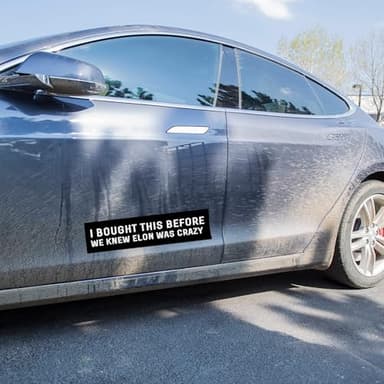 2pcs Anti Musk Tesla Bumper Sticker, I Bought This Before We Knew Elon Was Crazy, Elon Sticker, Anti Elon Sticker, Tesla Bumper Sticker Anti Elon, Waterproof Vinyl Decal for Car, Truck, Laptop, Window - Image 5