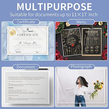 Laminating Sheets, PANDRI 100 Pack Thermal Laminating Pouches Holds 11 x 17 Inch, 5 Mil Plastic Laminator Paper 11.5 x 17.5 Inch, Clear Round Corner - Image 7