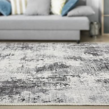 TARANCH Washable Rug 8x10 Area Rugs for Living Room: Modern Abstract Neutral Soft Large Rug for Bedroom Dining Room Under Kitchen Table Home Office Decor - Grey - Image 5