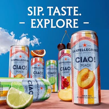 Sanpellegrino CIAO Blood Orange Sparkling Water, Low-Calorie Italian Sparkling Water with Real Fruit Juices, 0g Added Sugar, 24-Pack - Image 5