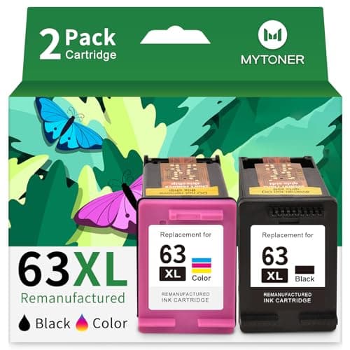 MYTONER 63XL Color Ink Cartridges Replacement for HP Ink 63 63XL Ink Cartridge Combo Pack for HP OfficeJet 3830 4650 4652 4655 5255 5258 Envy 4520 4512 DeskJet 3630 3632 Printer Ink Cartridges - Image 1