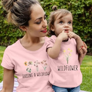Raising A Wildflower Shirt Mom Toddler Matching Tshirt Mommy and Me Matching Tee Mother Daughter Son Mama Mini Outfit - Image 6