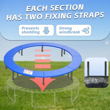 K KENSONE Trampoline Replacement Safety Pad, 15ft Trampoline Spring Cover with Foam Padding, No Holes for Poles, Round, Blue - Image 2