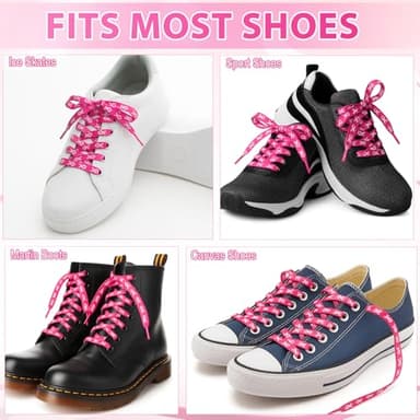 Daifunli 30 Pairs Pink Ribbon Shoe Laces 45'' Breast Cancer Awareness Shoelaces for Fundraising Walks Sports Football Boot(Pink) - Image 6