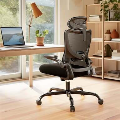 Marsail Ergonomic Office Chair: Office Computer Desk Chair with High Back Mesh and Adjustable Lumbar Support Rolling Work Swivel Task Chairs with Wheel 3D Armrests and Headrest - Image 8