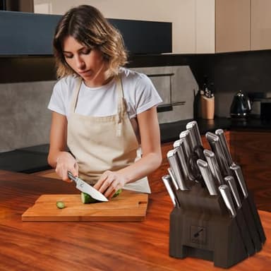 imarku Knife Set,16-Piece Premium Knife Sets for Kitchen with Block,Japanese Stainless Steel Kitchen Knife Set,Knife Block Set with Kitchen Sharpener, Dishwasher Safe,Best Gifts - Image 8