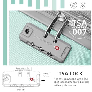 LARVENDER Luggage Sets 6 Piece Hardshell Expandable Suitcases with Spinner Wheels TSA Lock, Lightweight ABS Travel Carry On Suitcase Set for Women, Mint Green - Image 3