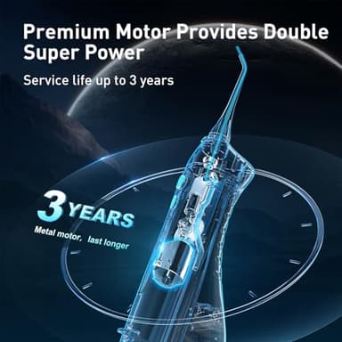 COSLUS Water Dental Flosser Teeth Pick: Portable Cordless Oral Irrigator 300ML Rechargeable Travel Irrigation Cleaner IPX7 Waterproof Electric Flossing Machine for Teeth Cleaning C20(F5020E) Pink - Image 7