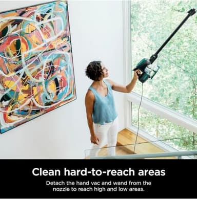 Shark Corded Stick Vacuum, Ultra-Lightweight, Swivel Steering, Powerful Deep-Cleaning, Floor-to-Ceiling Versatility, Converts to a Handheld Vacuum, Carpets & Hardfloor, Green, CS110EM - Image 4